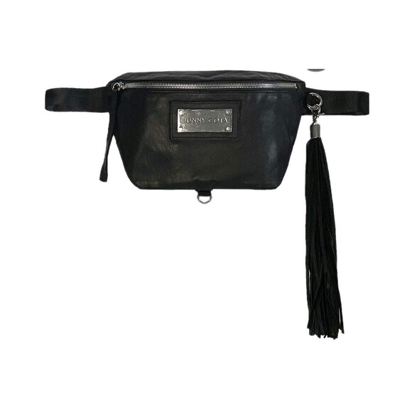 Jonny Cota Studio Fringe Fanny Pack Black Buttery Soft Leather - Picture 1 of 5